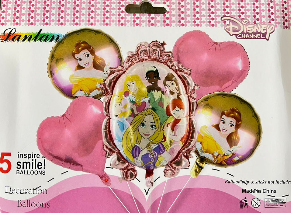 Bouquet de Globos Princesas Espejo x 5 Piezas