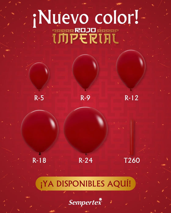 Globo Rojo Imperial Fashion R18 x 6 Unidades Sempertex