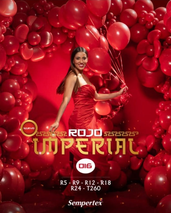 Globo Rojo Imperial Fashion Tubito 260 x 50 Unidades Sempertex