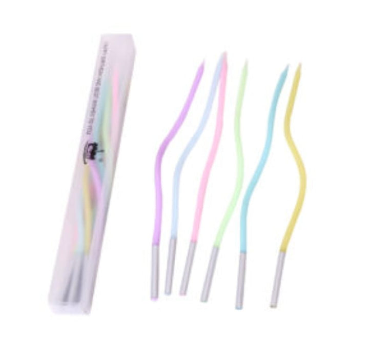Velitas Espiral Largas Colores Pastel x 6