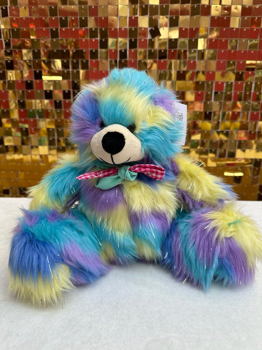 Oso de Peluche Deluxe Mediano Arcoiris Azul 37 CM