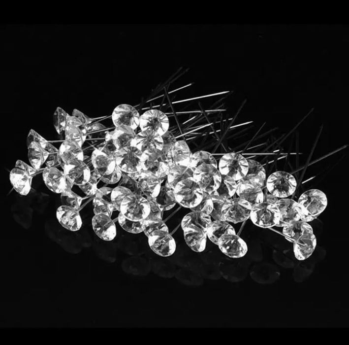 Alfiler Cabeza Grande de Diamante Caja x 50 unidades