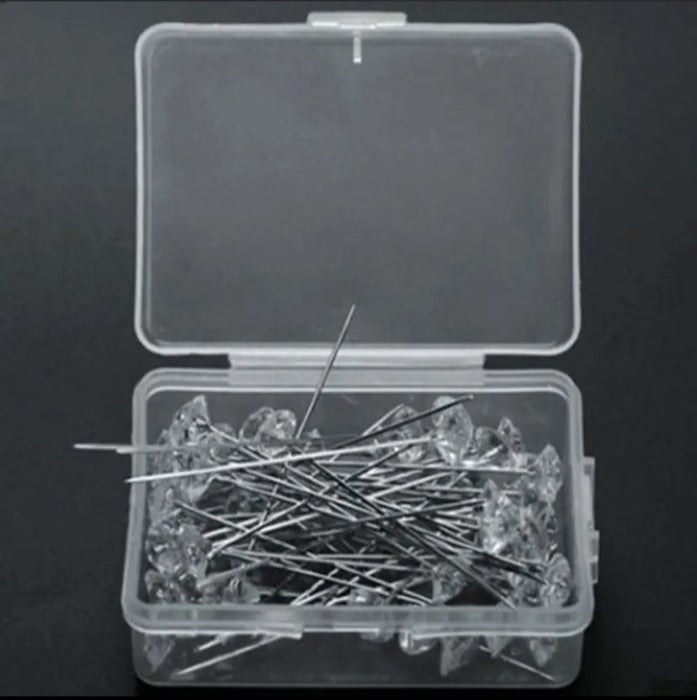 Alfiler Cabeza Grande de Diamante Caja x 50 unidades