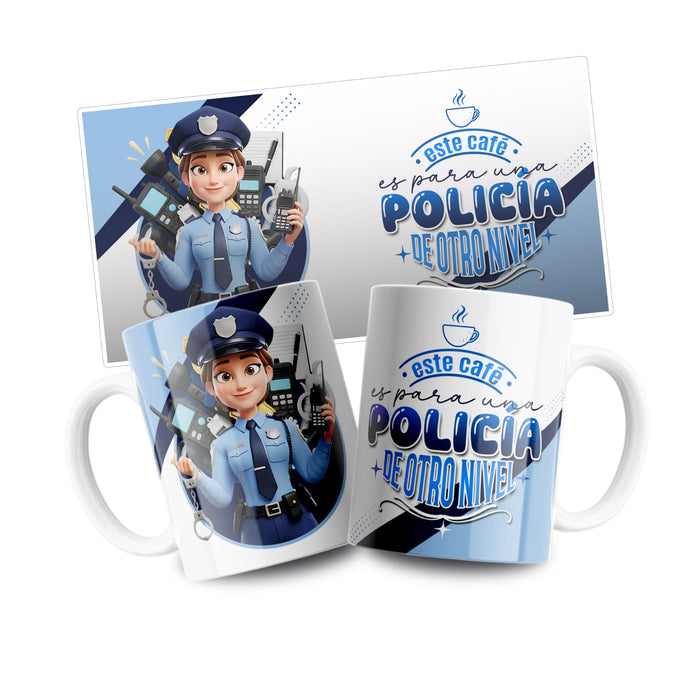 Mug Profesion 11 Oz Policia Mujer x 1 Unidad
