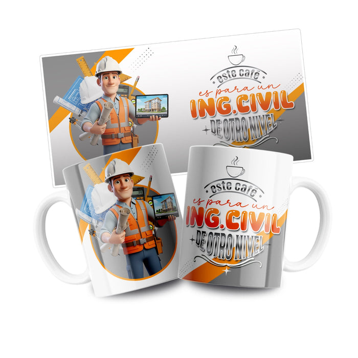 Mug Profesion 11 Oz Ingeniero Civil x 1 Unidad