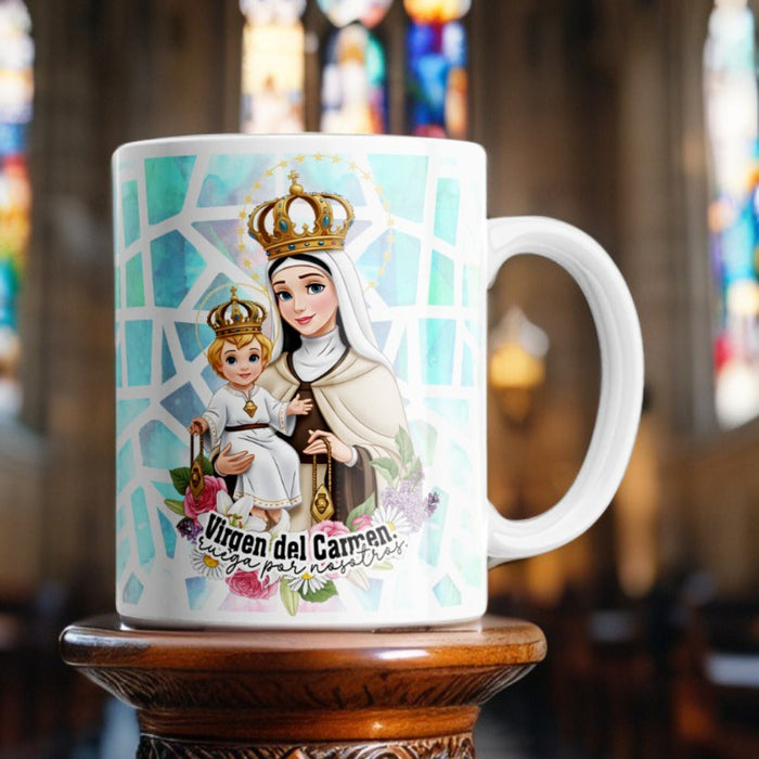 Mug 11 Oz Ref. 2 Virgen del Carmen x 1 Unidad