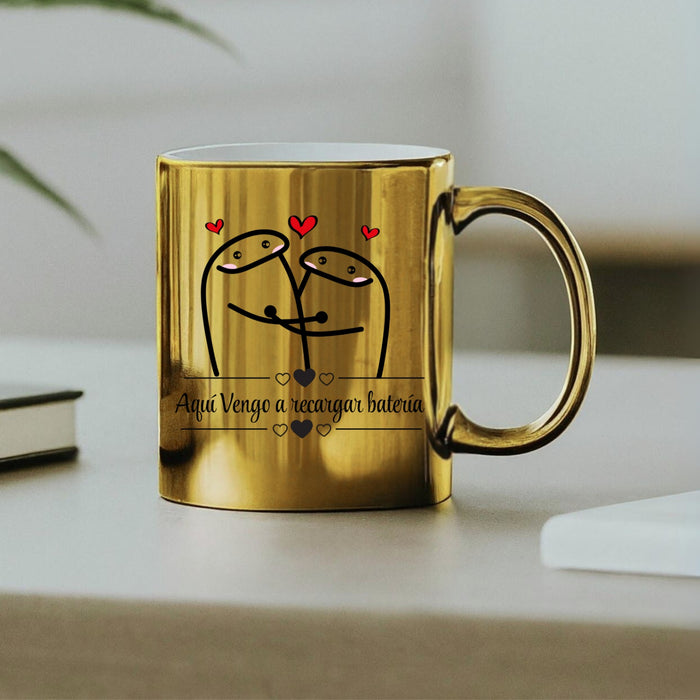 Mug Dorado Espejo Flork Amor 11 Oz Ref. 2 x 1 Unidad