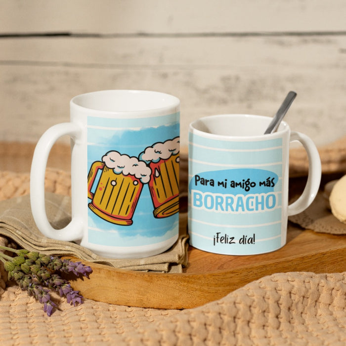 Mug Amor y Amistad 11 oz Ref 9 Borracho x 1 Unidad