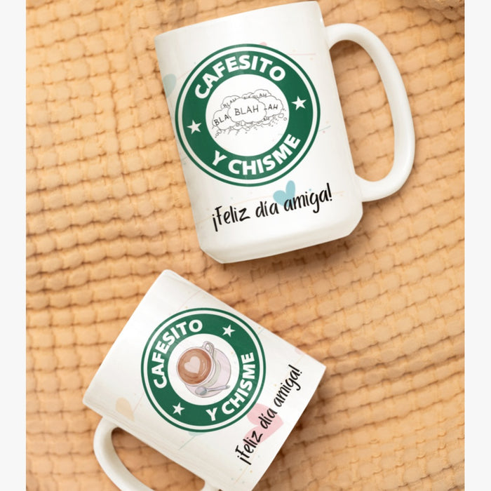 Mug Amor y Amistad 11 oz Ref 17 Cafesito y Chisme x 1 Unidad