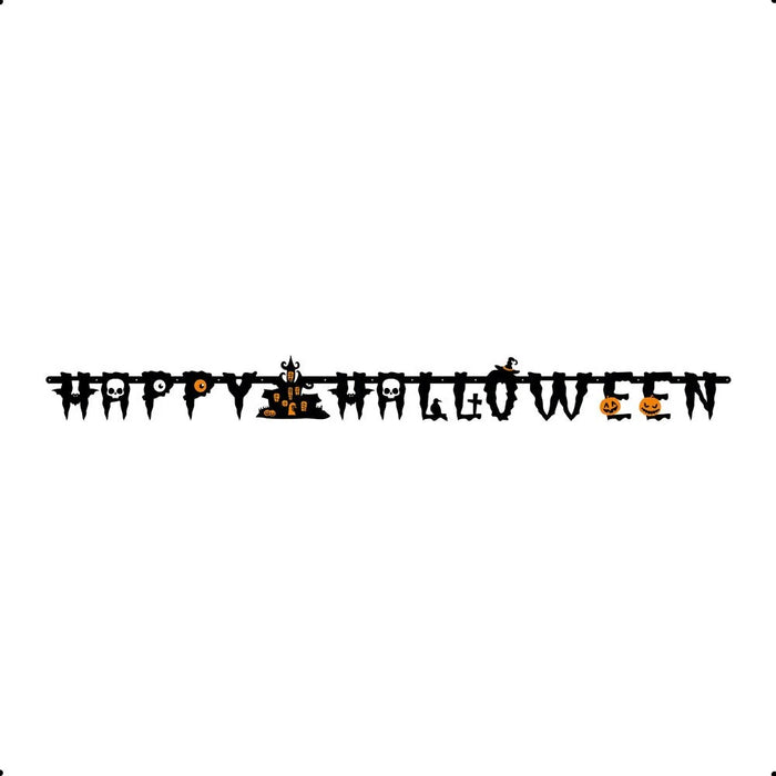 Cartel Letras Halloween Castillo 1.9 M X 1 Unidad Sempertex