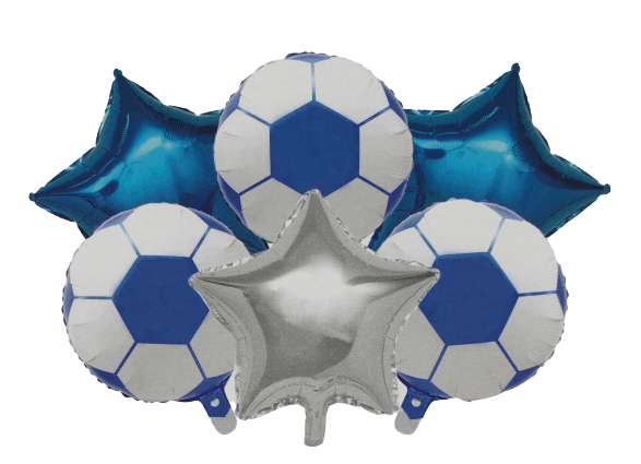 Bouquet de Globos Balon de Futbol Azul X 6 Piezas Festella