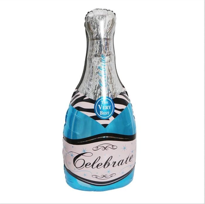Globo Metalizado Botella Champaña Azul 40" Festella