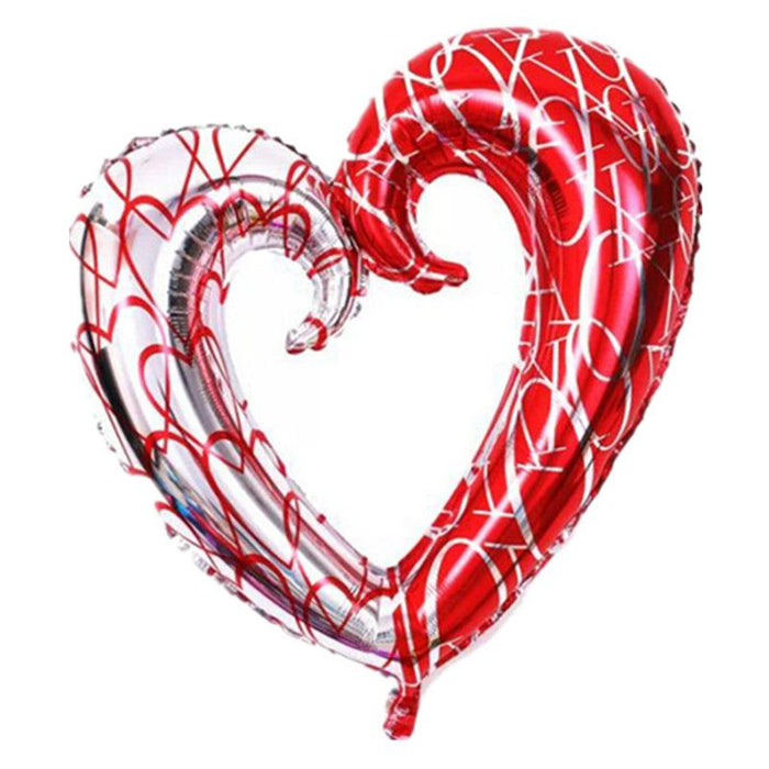 Globo Metalizado Contorno de Corazon Rojo y Plata 42" Festella