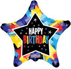 Globo Metalizado Estrella Happy Birthday 10 "