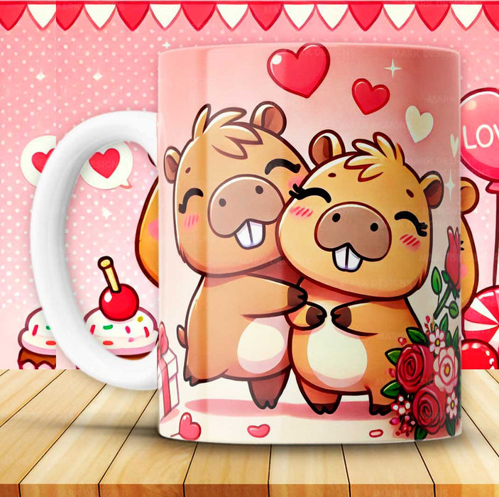 Mug San Valentin Capibara 11 Oz Ref. 50 x 1 Unidad