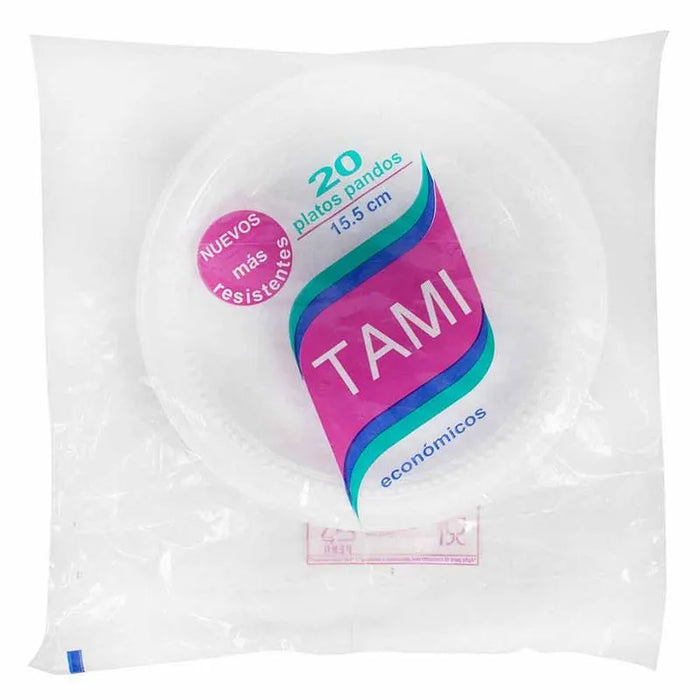 Plato Desechable Blanco 15.5 CM X 20 Unidades Tami