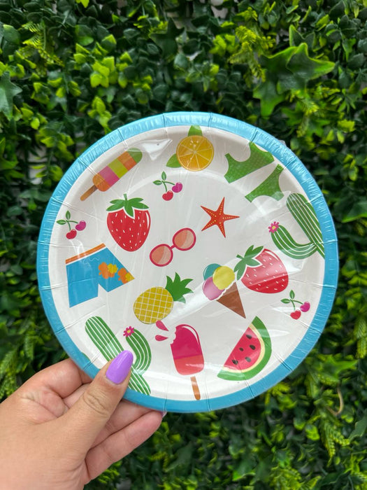 Plato 7" Fiesta Mexicana Tropical X 10 Unidades