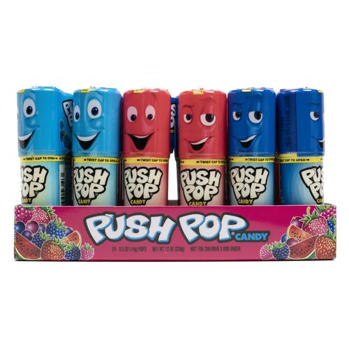 Push Pop Caramelos Sabor a Fruta X 24 Unidades