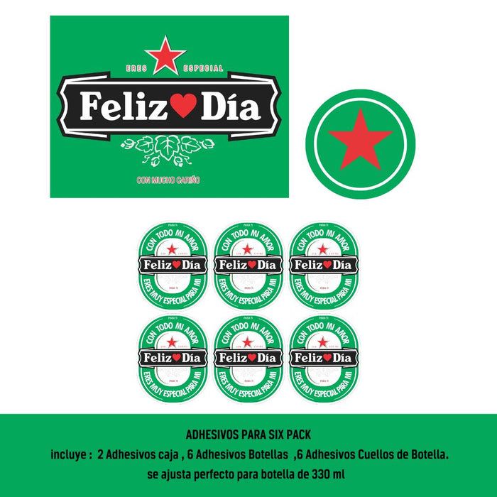 Stickers Adhesivos Para Six Pack de Cerveza Ref. 1 x 1 Unidad
