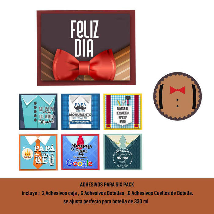 Stickers Adhesivos Para Six Pack de Cerveza Ref. 2 x 1 Unidad