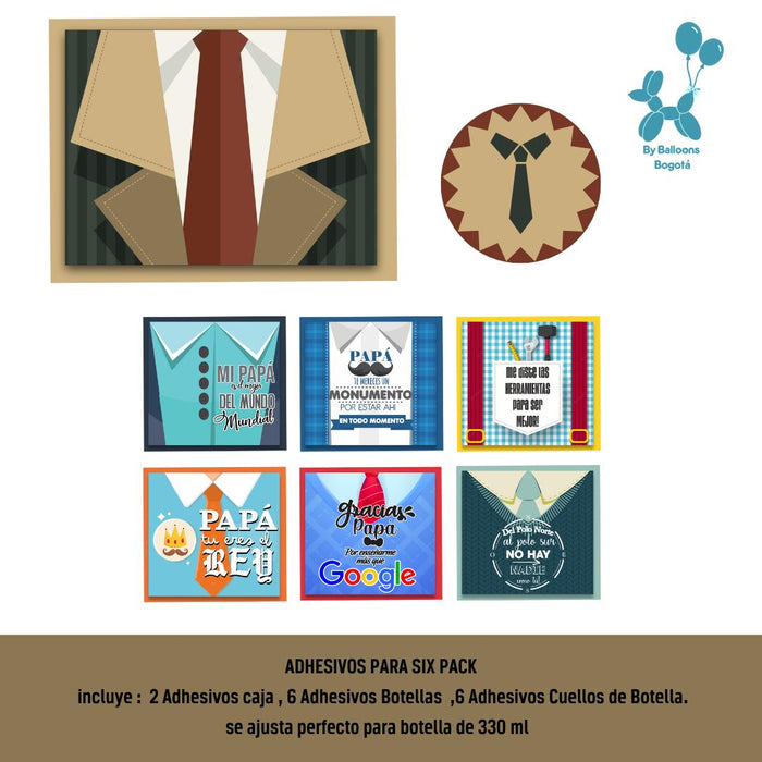 Stickers Adhesivos Para Six Pack de Cerveza Ref. 3 x 1 Unidad