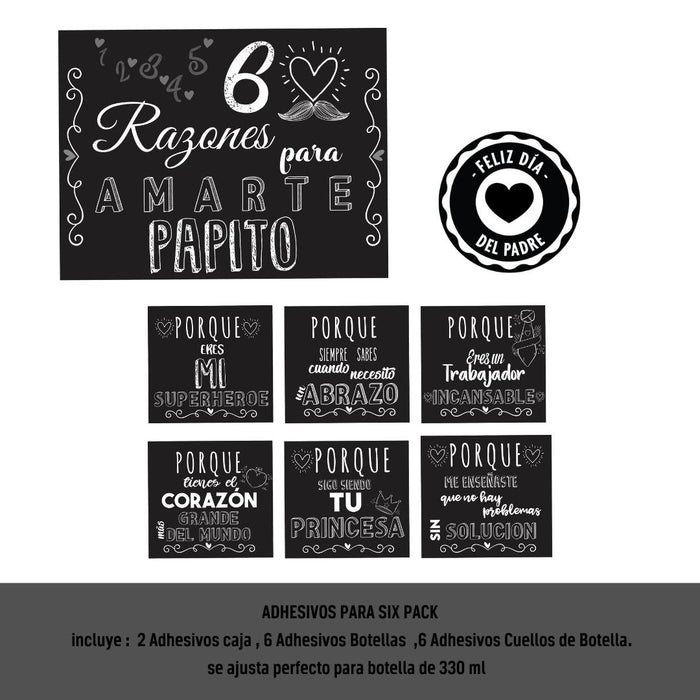 Stickers Adhesivos Para Six Pack de Cerveza Ref. 4 x 1 Unidad