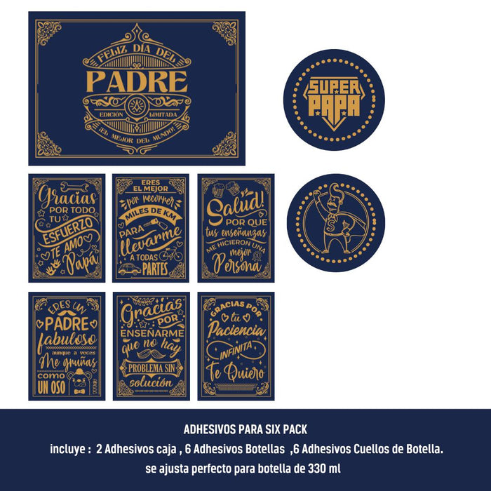 Stickers Adhesivos Para Six Pack de Cerveza Ref. 8 x 1 Unidad