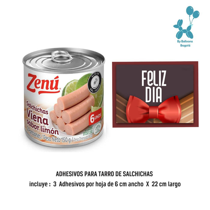 Stickers Adhesivos Para Tarro de Salchichas Ref. 2 x 3 Unidades