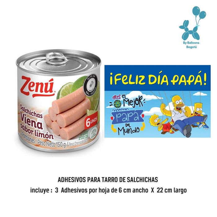 Stickers Adhesivos Para Tarro de Salchichas Ref. 5 x 3 Unidades