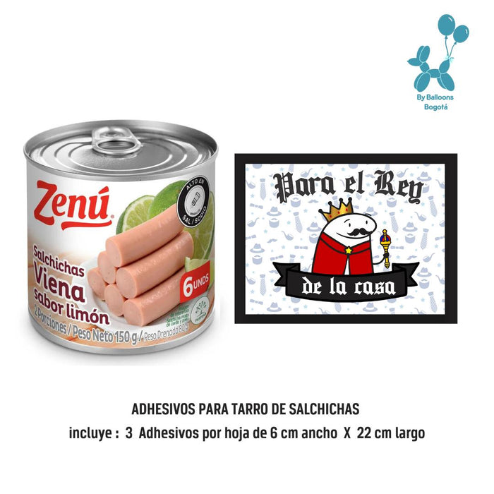 Stickers Adhesivos Para Tarro de Salchichas Ref. 8 x 3 Unidades