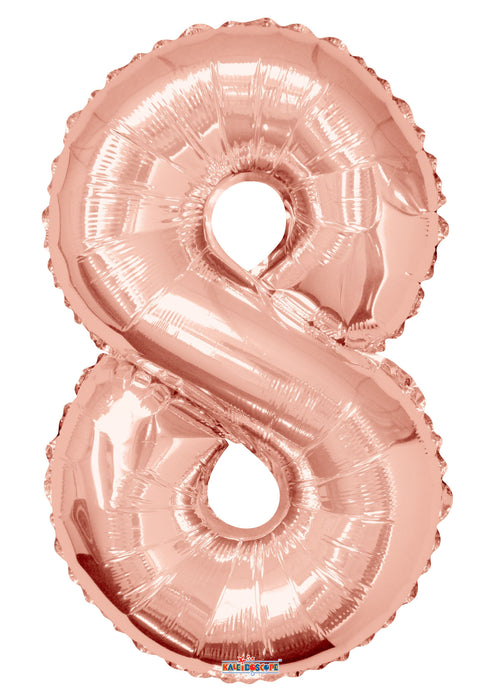 Globo Metalizado # 8 Dorado Rosa 32" Festella