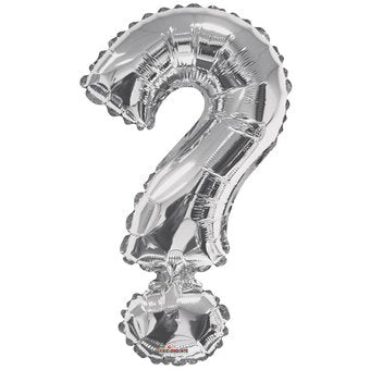 Globo Metalizado Signo de Interrogacion Plateado 18" Festella