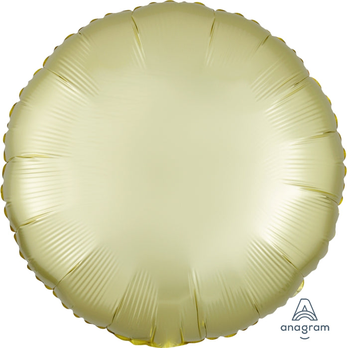 Globo Foil Satin Luxe 18" Round Pastel Yellow Anagram