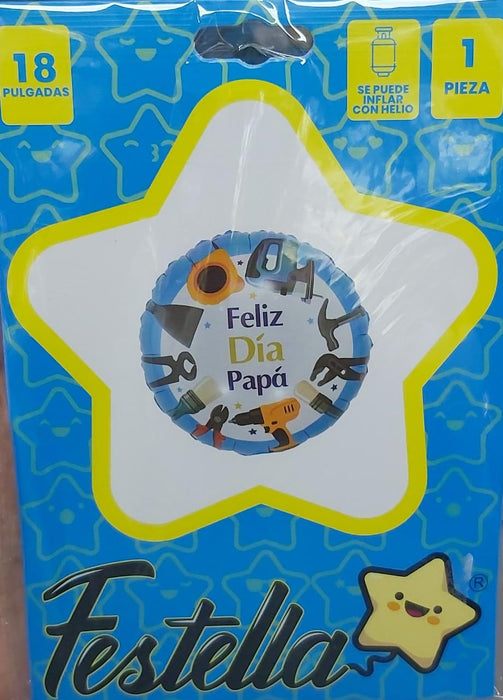 Globo Metalizado Feliz Dia Papá 18"