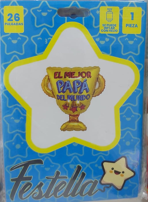 Globo Metalizado Trofeo Eres El Mejor Papá 26"