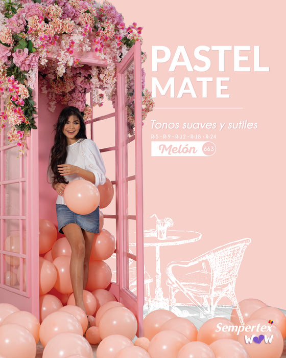 UNIDAD de Globo 663 Melón Pastel Mate R5 X UNIDAD