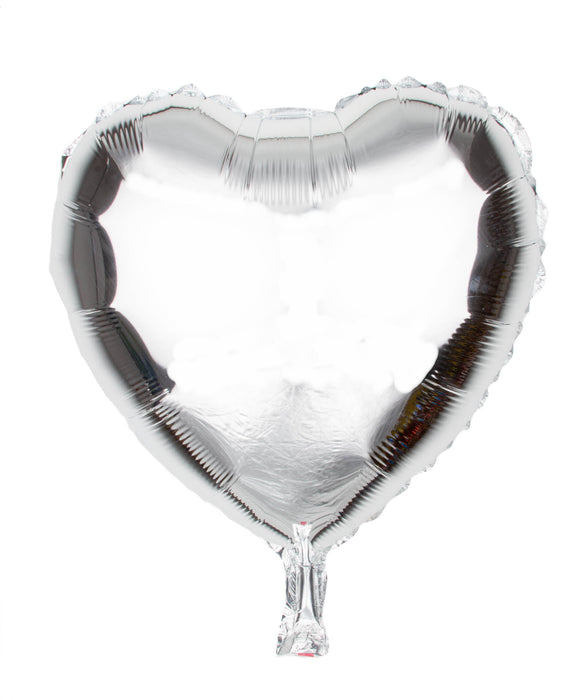 Globo Metalizado Corazon Plateado 5" x 2 Unidades Festella