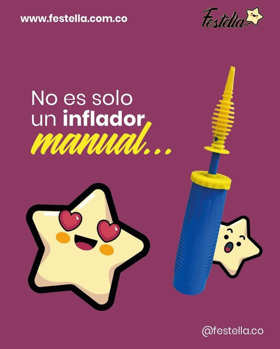 Inflador manual Doble Acción Marca Festella x 1 Unidad