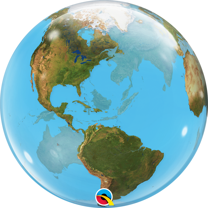 Globo Burbuja  Mapamundi Globo Terráqueo Qualatex 22"