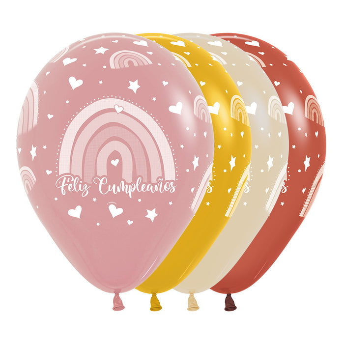 Globos Infinity Feliz Cumpleaños Arcoiris R12 X 12 Globos