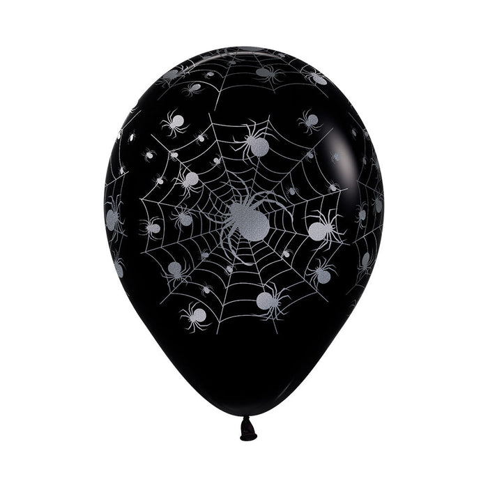Globo Impreso Infinity Mink Negro Impreso Araña Halloween R12 X 12