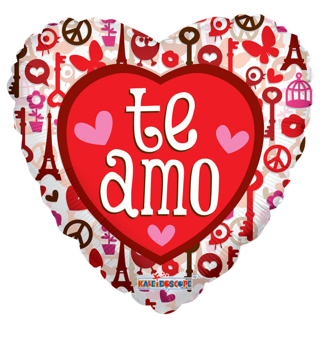 Globo Transparente Te Amo Corazon Rojo 18" Ref. 37