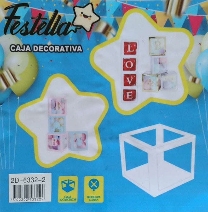 Set de Cubos Transparentes de 30 x 30 x 30 cm Baby Plateados