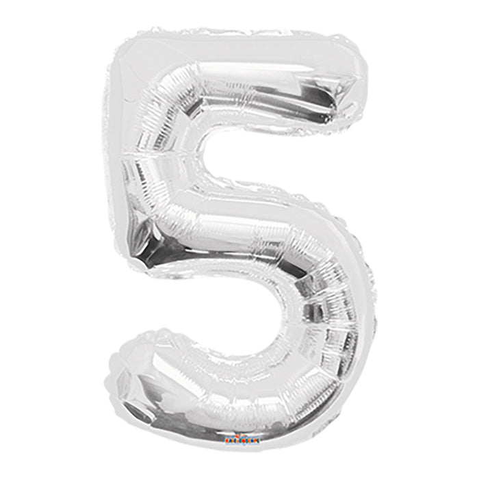 Globo Metalizado # 5 Plateado 14" Sempertex