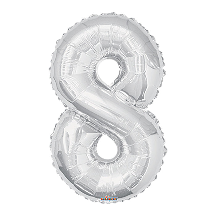 Globo Metalizado # 8 Plateado 14" Sempertex
