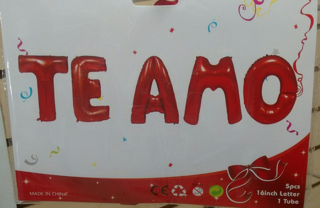 Globo Letrero Te Amo 18" Rojo