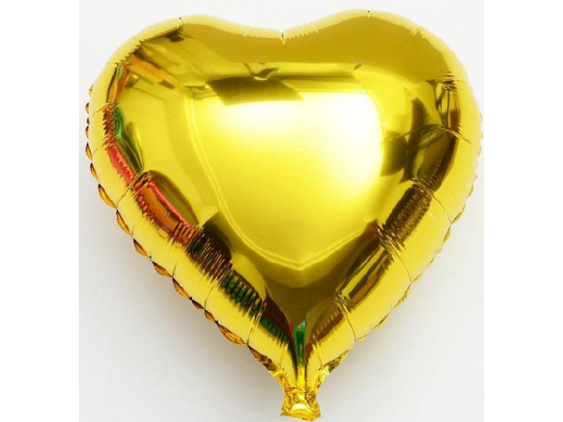 Globo Metalizado Corazon Dorado 5" x 2 Unidades Festella